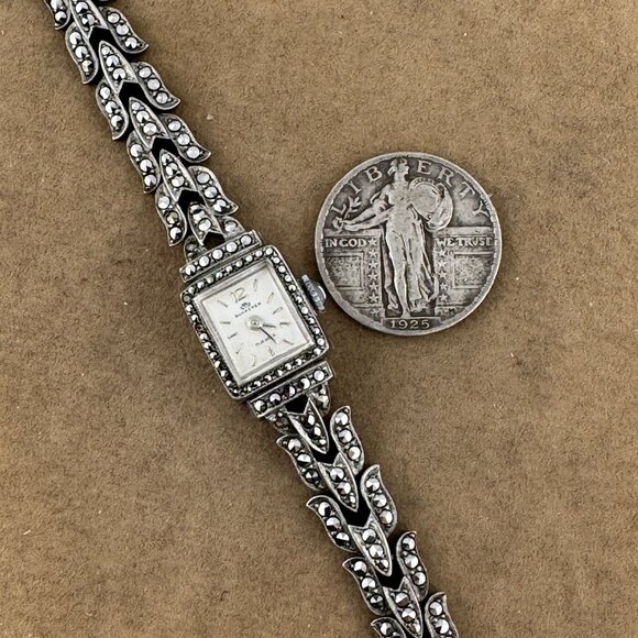 Vintage Elegant 1950's Bucherer Ladies Swiss Made Marcasite Watch - Picture 7 of 8